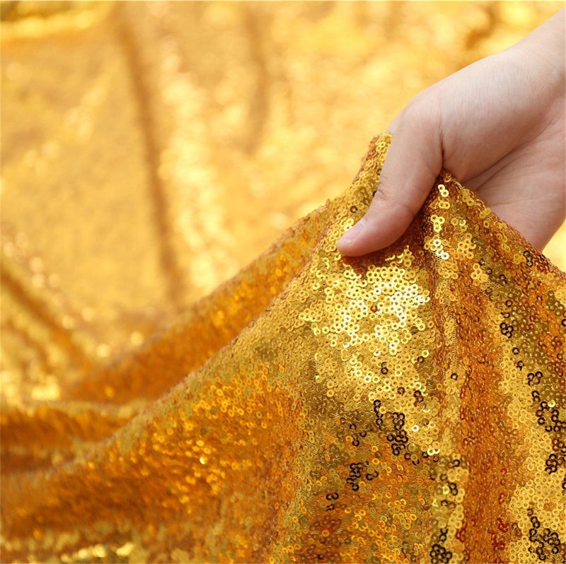 Eternal Beauty Yellow Gold Sequin Backdrop, 10x10 Ft Glitter Background Curtains for Shimmer Photography Party Wedding Birthday Back Drop Decor - Image 5